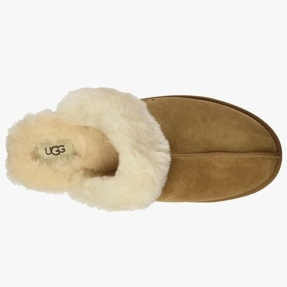 UGG Women's Tan Sheepskin Slippers - Picture 2 of 6